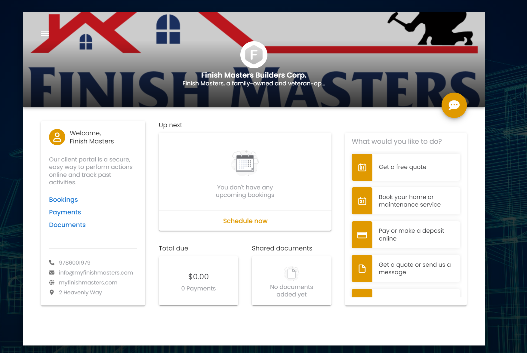 Finish Masters Cabinet Refinishing Client Portal in Londonderry