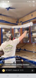 Interior kitchen cabinet painting by professionals.