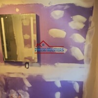 Level 5 drywall finish to this  bathroom walls Bathroom Remodeling Contractor in Chelmsford MA
